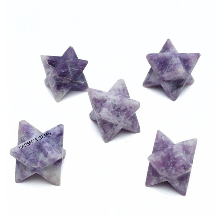 5 PCS MARKABA LEPIDOLITE STAR SET