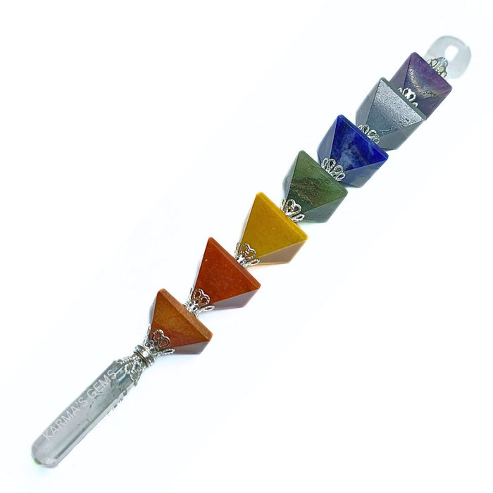SEVEN CHAKRA PYRAMID HEALING WAND Karmas Gems