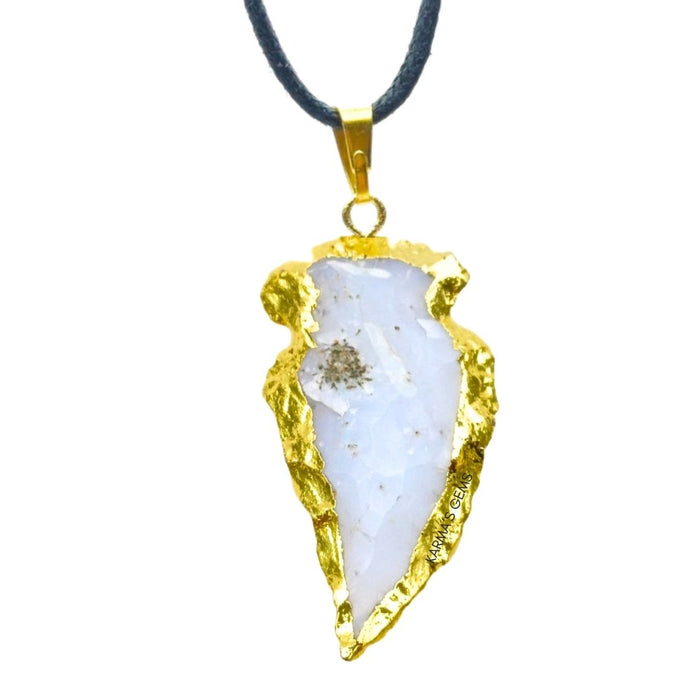 ELECTROPLATED ANGELITE STONE PENDANT