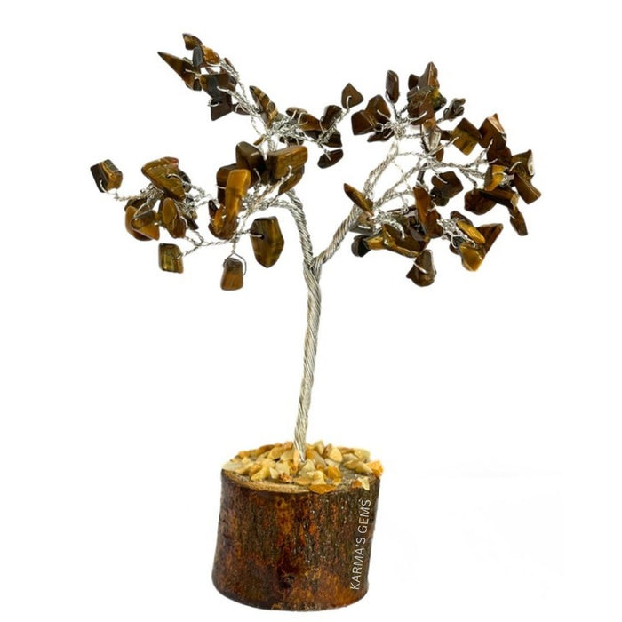 100 BEADS TIGER EYE STONE WIRE TREE