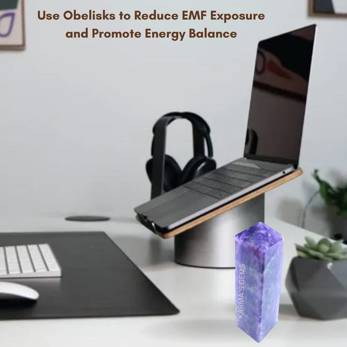 4 CORNER AMETHYST OBELISK