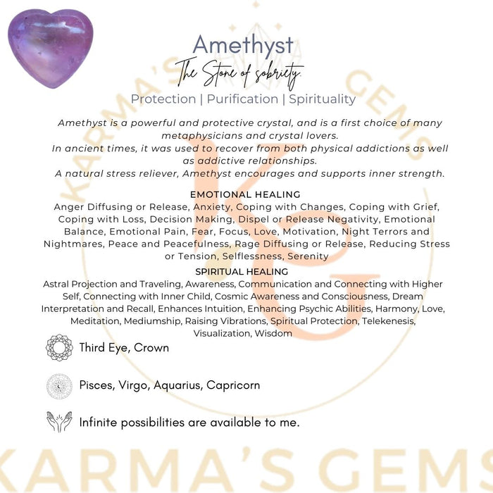 1" AMETHYST PUFFY HEART