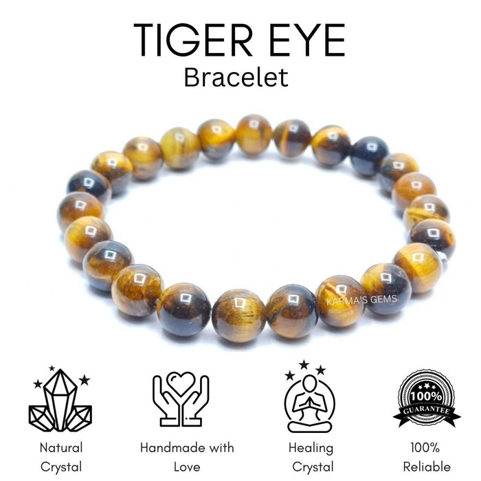 8 MM BEADS TIGER EYE BRACELET