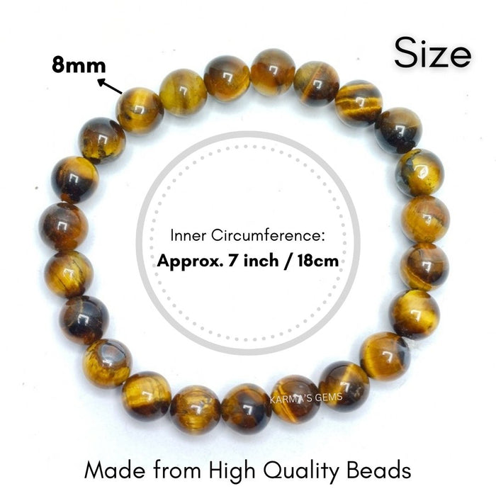 8 MM BEADS TIGER EYE BRACELET