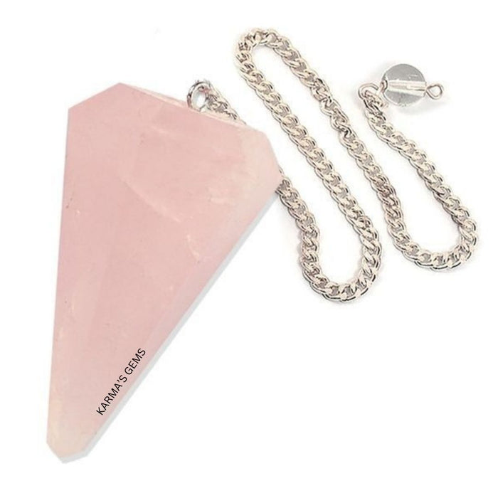 ROSE QUARTZ STONE DOWSING PENDULUM