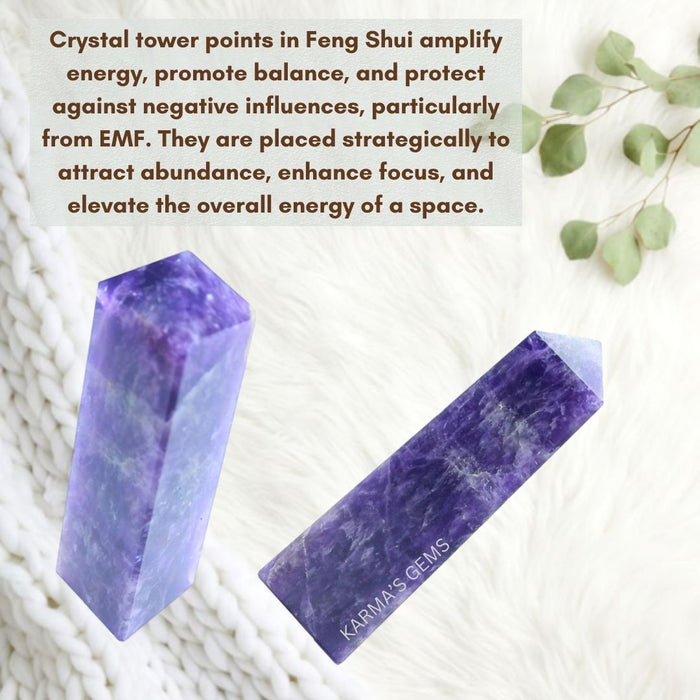 4 CORNER AMETHYST OBELISK
