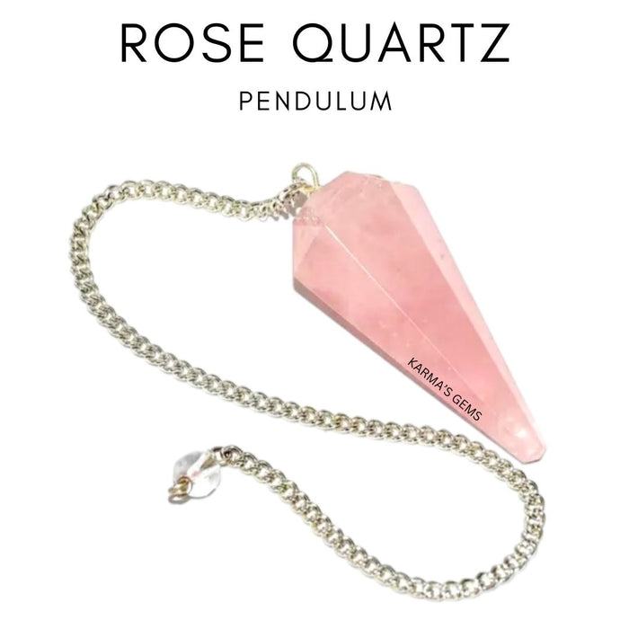 ROSE QUARTZ STONE DOWSING PENDULUM