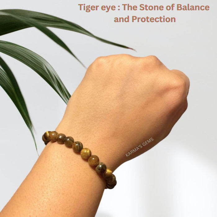 8 MM BEADS TIGER EYE BRACELET