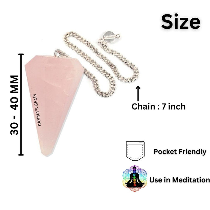 ROSE QUARTZ STONE DOWSING PENDULUM