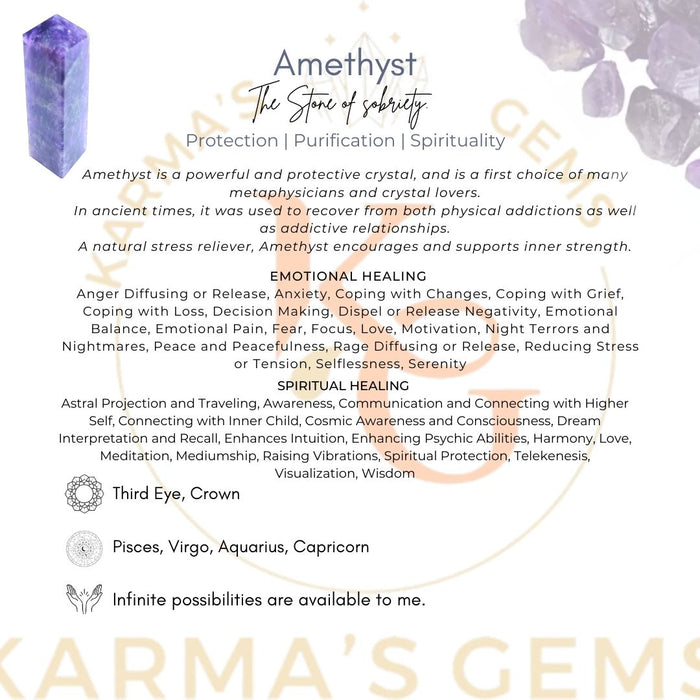 4 CORNER AMETHYST OBELISK