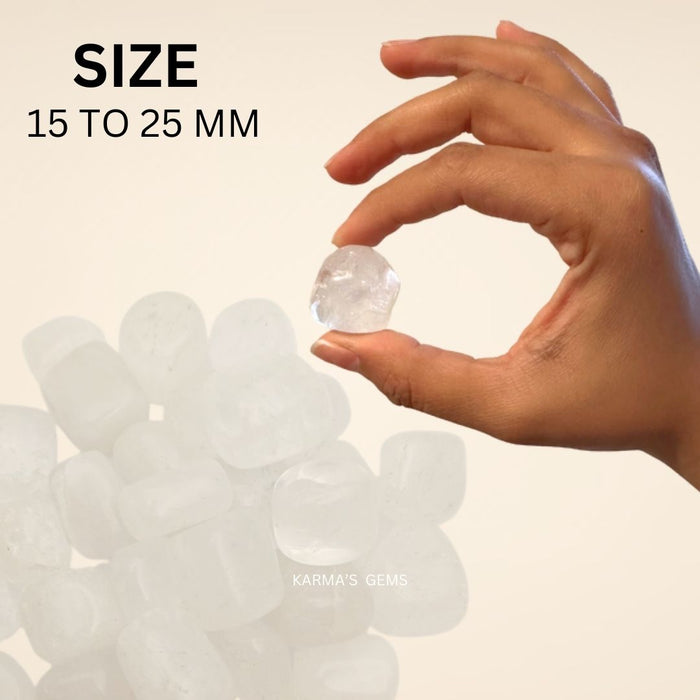1 PIECE 15 TO 25 MM CLEAR QUARTZ POLISH TUMBLED STONE