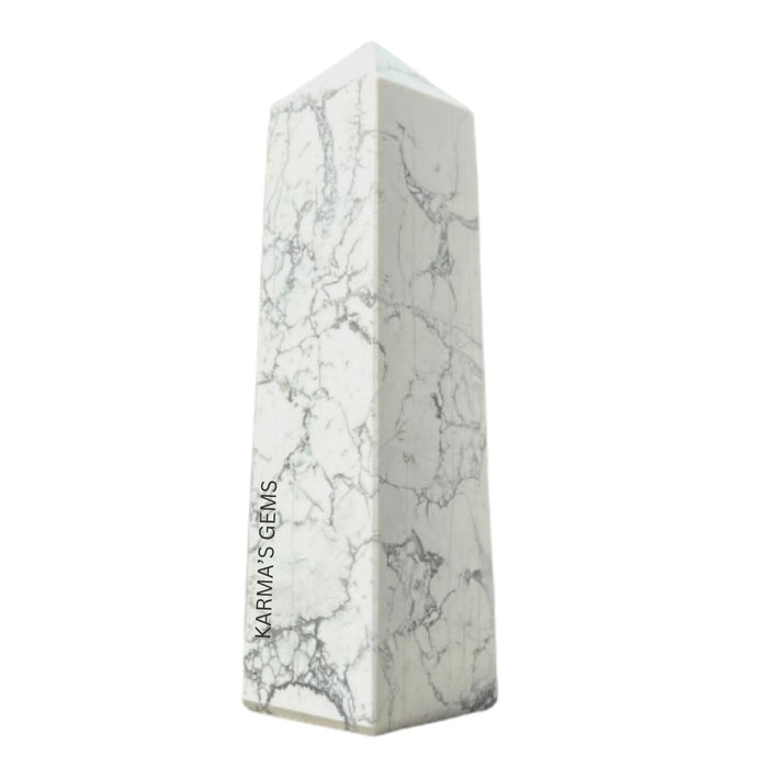 4 CORNER HOWLITE OBELISK
