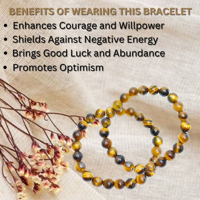 8 MM BEADS TIGER EYE BRACELET