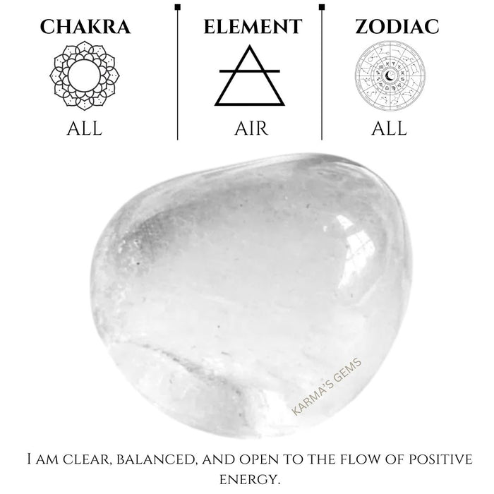 1 PIECE 15 TO 25 MM CLEAR QUARTZ POLISH TUMBLED STONE