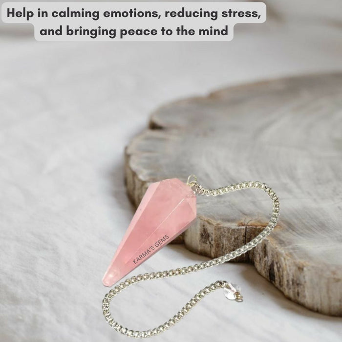 ROSE QUARTZ STONE DOWSING PENDULUM