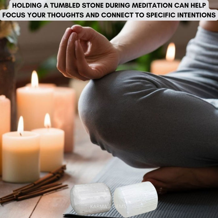 15 TO 25 MM SELENITE POLISH TUMBLED STONE