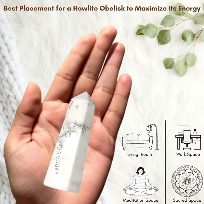 8 CORNER HOWLITE OBELISK