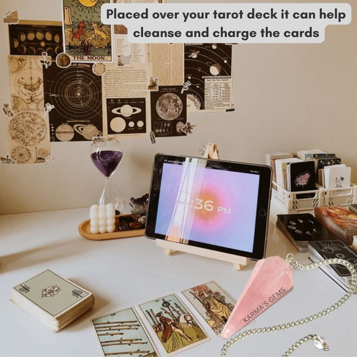 ROSE QUARTZ STONE DOWSING PENDULUM