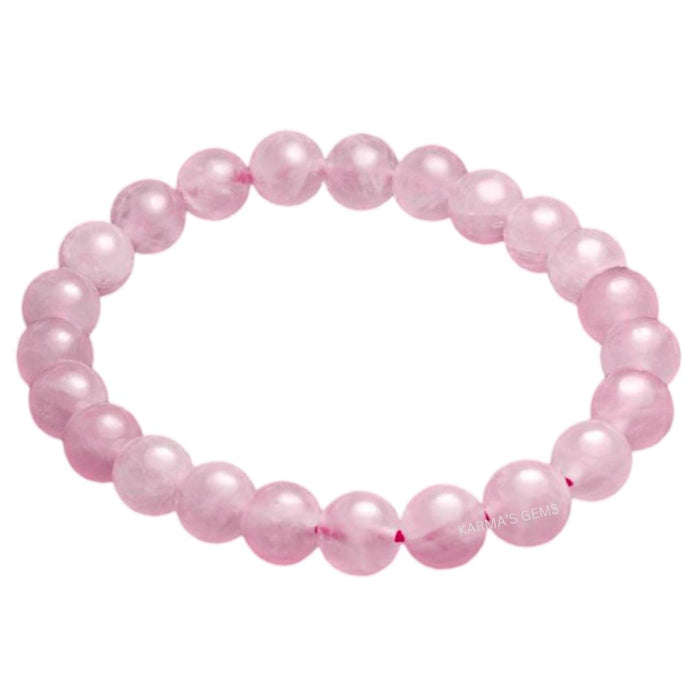 8 MM BEADS ROSE QUARTZ BRACELET