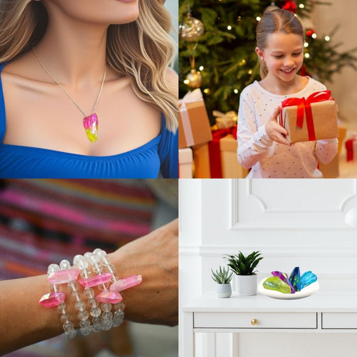 PINK & YELLOW AURA QUARTZ RAW STONE