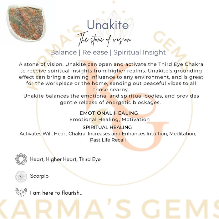 1 PIECE FLAT WRAPPED UNAKITE  ROUGH STONE