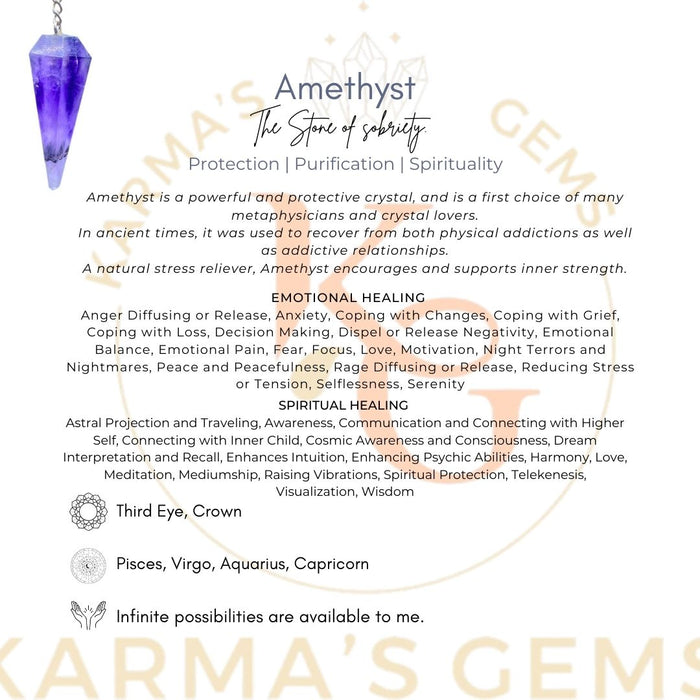 AMETHYST STONE DOWSING PENDULUM