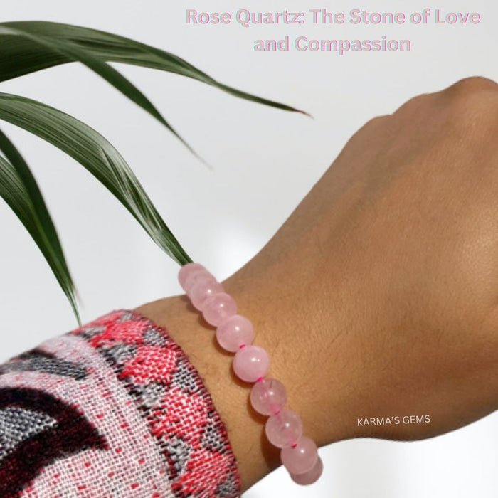 8 MM BEADS ROSE QUARTZ BRACELET