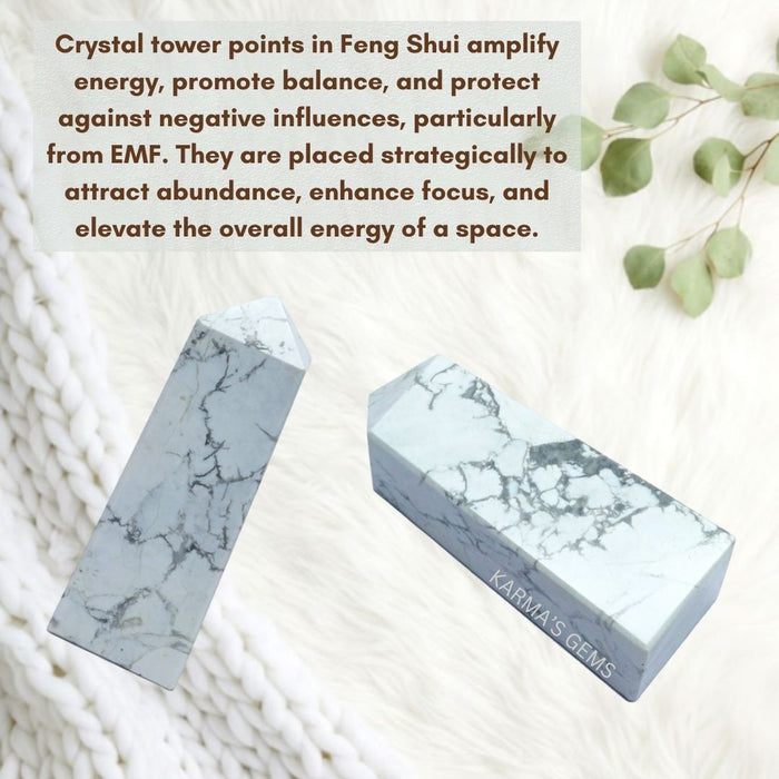 4 CORNER HOWLITE OBELISK