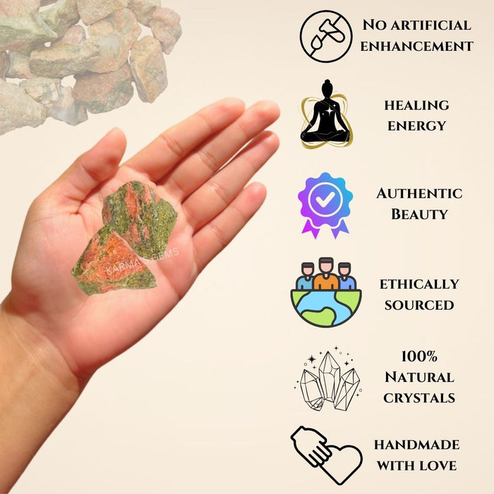 2 PCS 15 TO 25 MM UNAKITE ROUGH STONE