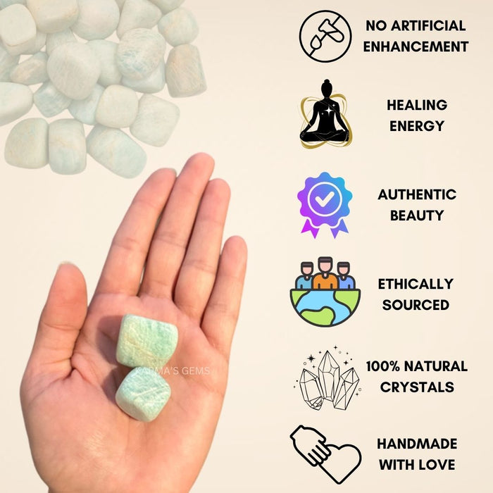 15 TO 25 MM AMAZONITE POLISH TUMBLED STONE
