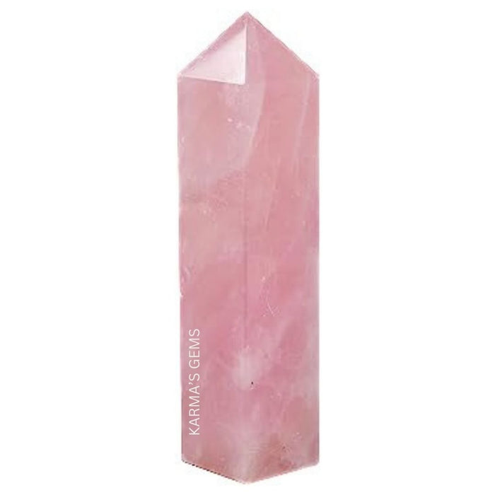4 CORNER ROSE QUARTZ OBELISK