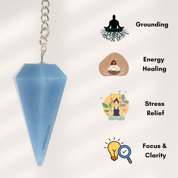 ANGELITE STONE DOWSING PENDULUM
