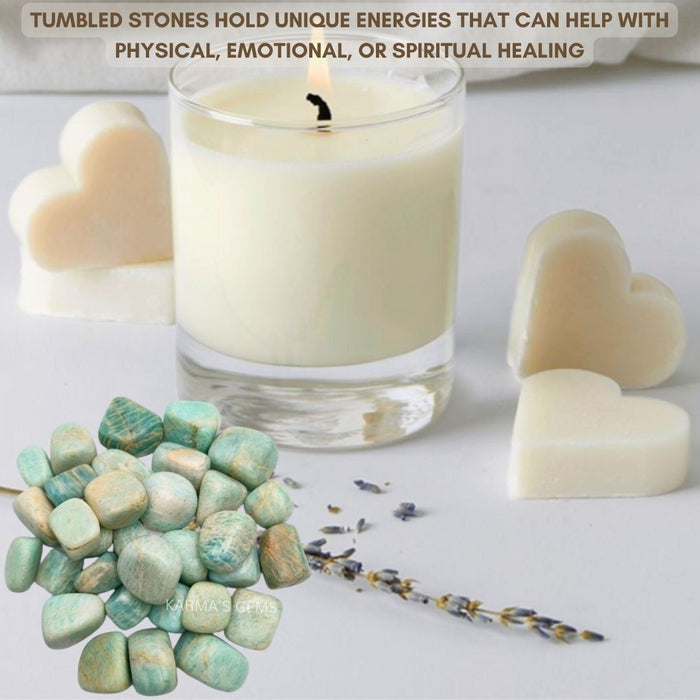 15 TO 25 MM AMAZONITE POLISH TUMBLED STONE