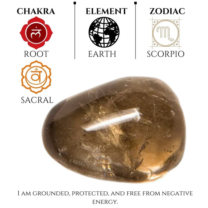 1 PIECE 15 TO 25 MM SMOKEY QUARTZ POLISH TUMBLED STONE