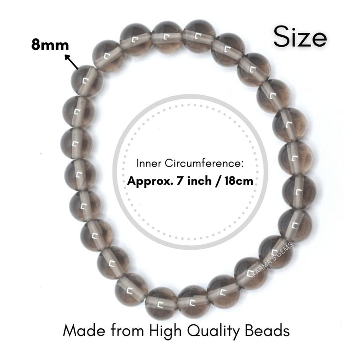 8 MM BEADS SMOKEY QUARTZ BRACELET
