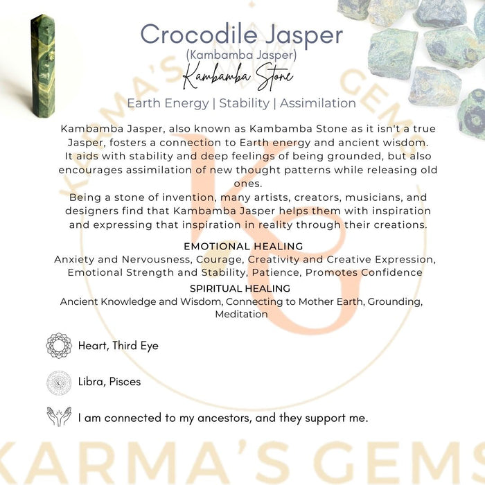 8 CORNER CROCODILE JASPER OBELISK