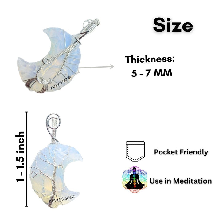 MOON SHAPE OPALITE WRAPPED PENDANT