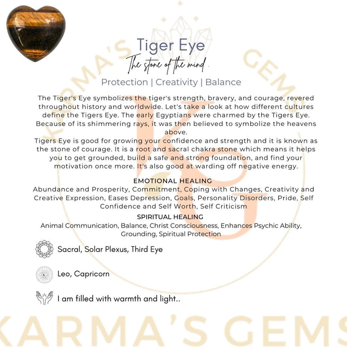 1" TIGER EYE PUFFY HEART