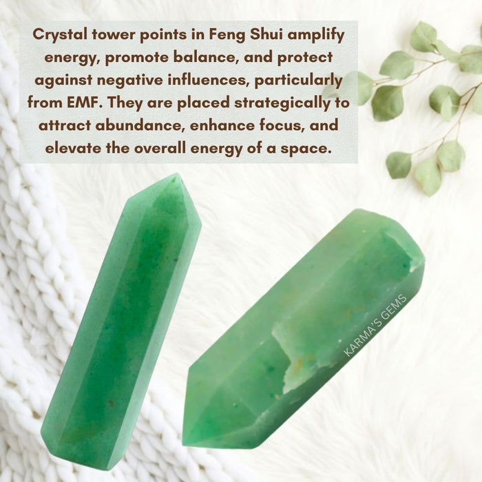 8 CORNER GREEN AVENTURINE OBELISK