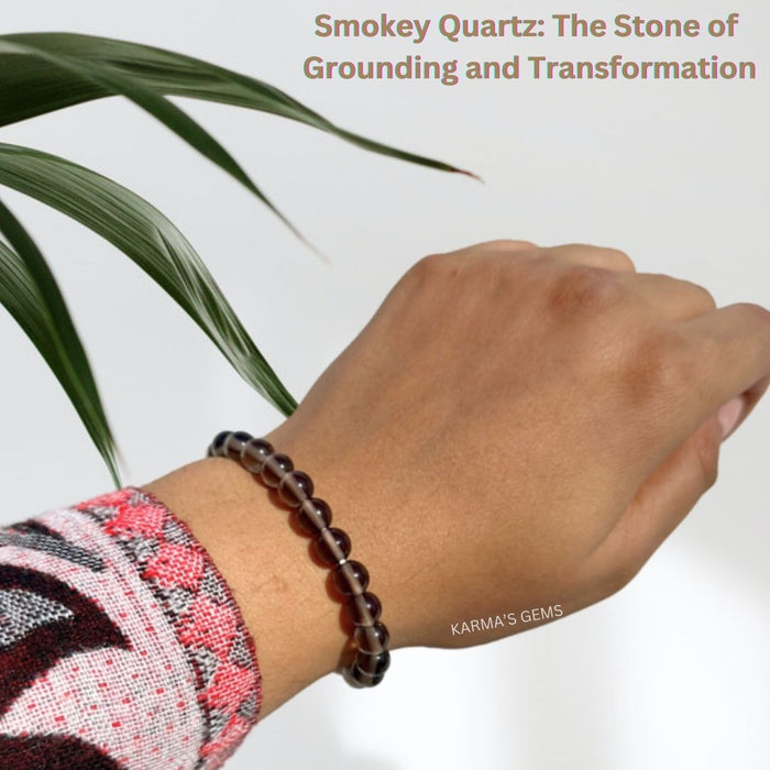 8 MM BEADS SMOKEY QUARTZ BRACELET