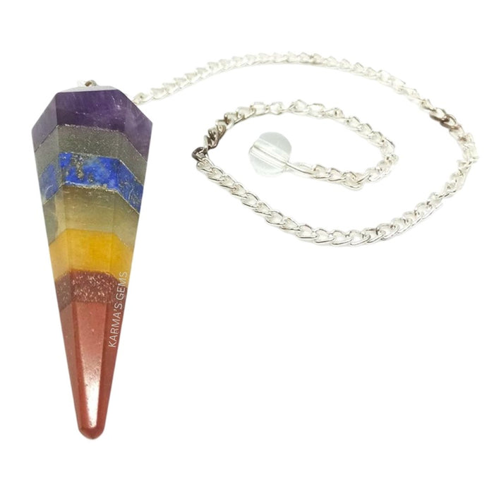 SEVEN CHAKRA STONE DOWSING PENDULUM