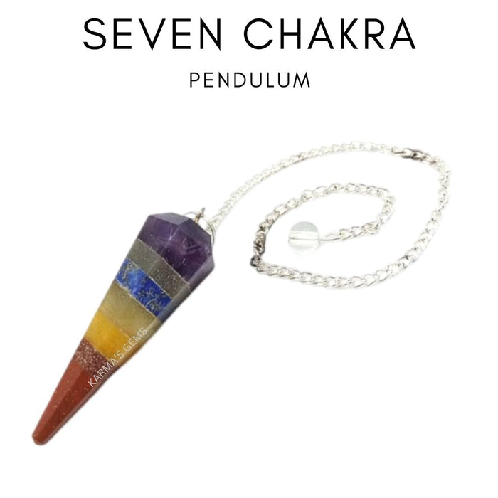SEVEN CHAKRA STONE DOWSING PENDULUM