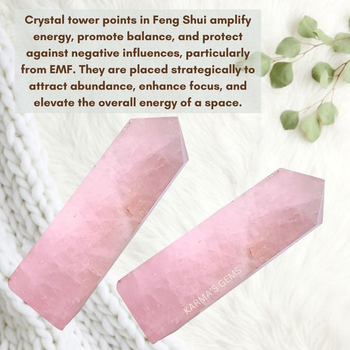 4 CORNER ROSE QUARTZ OBELISK