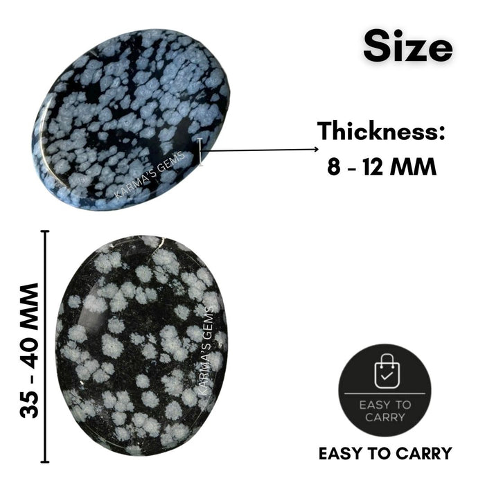 SNOWFLAKE OBSIDIAN WORRY THUMB STONE