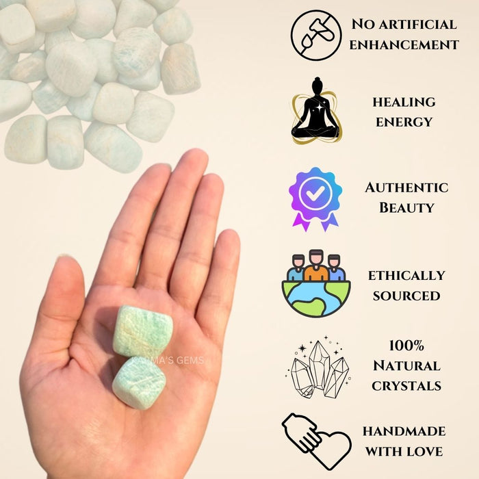 1 PIECE 15 TO 25 MM AMAZONITE POLISH TUMBLED STONE