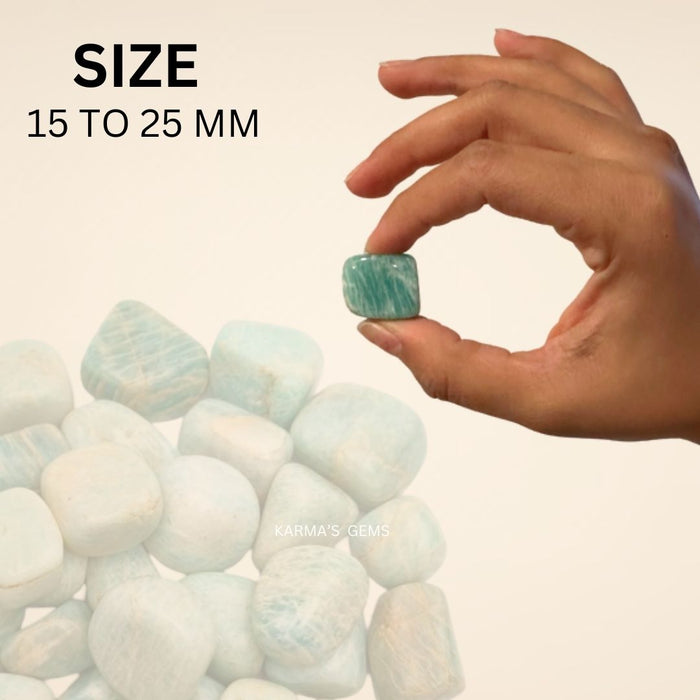 1 PIECE 15 TO 25 MM AMAZONITE POLISH TUMBLED STONE
