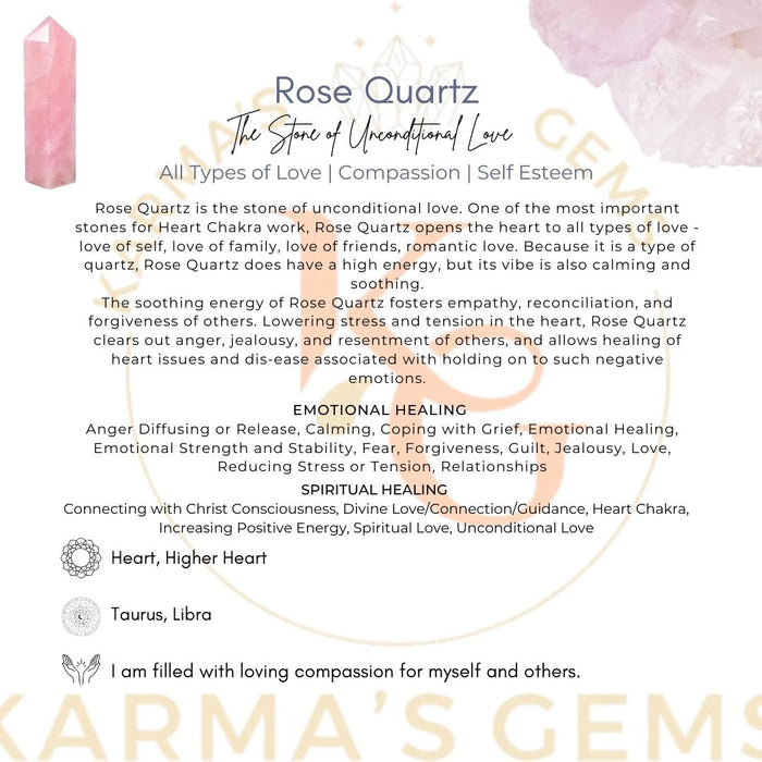 4 CORNER ROSE QUARTZ OBELISK