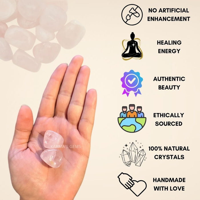 15 TO 25 MM ROSE QUARTZ POLISH TUMBLED STONE