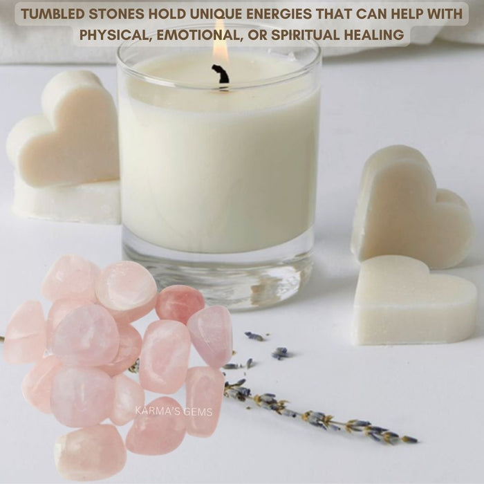 15 TO 25 MM ROSE QUARTZ POLISH TUMBLED STONE