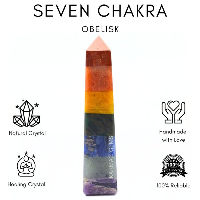 4 CORNER SEVEN CHAKRA OBELISK